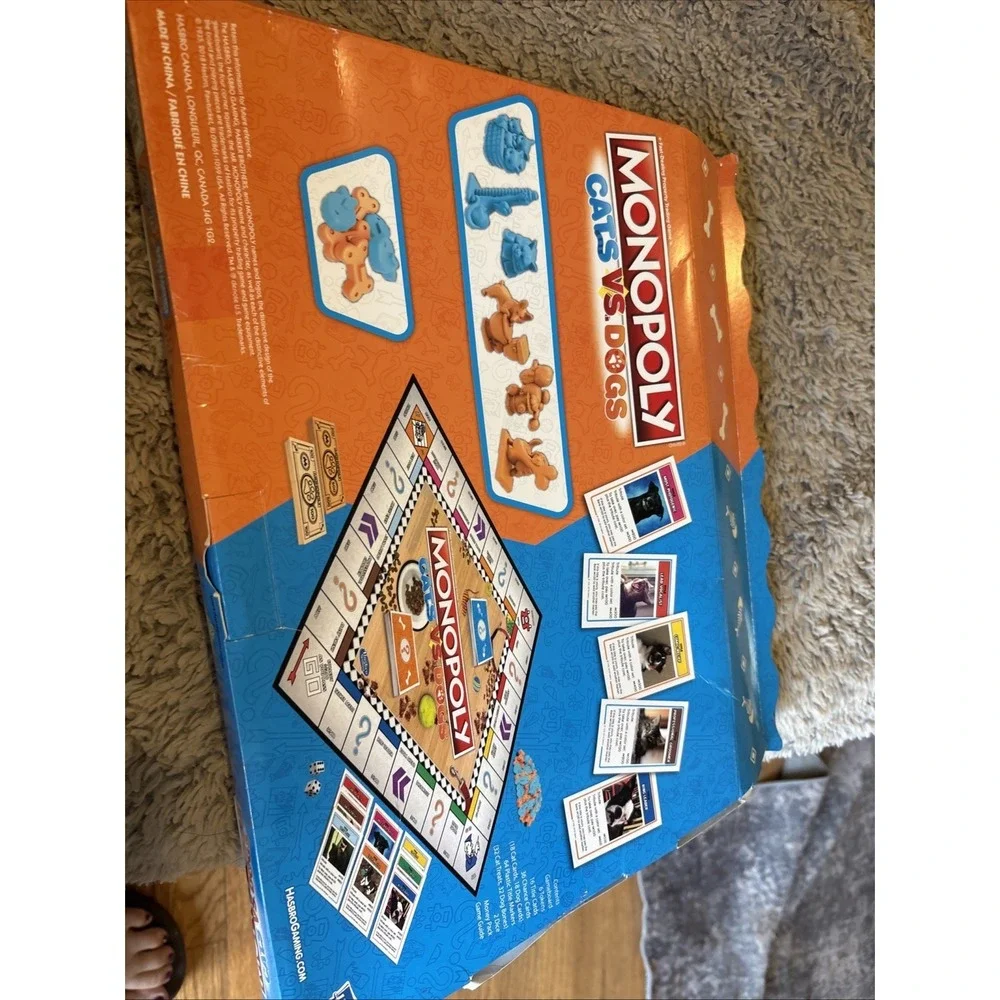 Hasbro Monopoly Cats vs Dogs Board Game Kids Adults Blue Orange Good‎ E5793